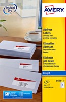 Etiket A4  63,5x 38,1mm Avery J8160-40 inkjet ds/840
