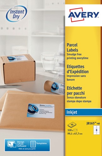 Etiket A4  99,1x 67,7mm Avery J8165-40 inkjet ds/320