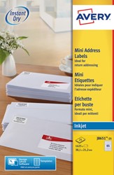 Etiket A4  38,1x 21,2mm Avery J8651-25 inkjet ds/625