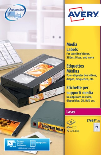 Etiket A4  72x 21mm L7665 ds/600