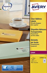 Etiket A4  38,1x 21,1mm Avery L7551-25 transparant ds/1625