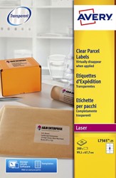 Etiket A4  99,1x 67,7mm Avery L7565-25 transparant ds/200