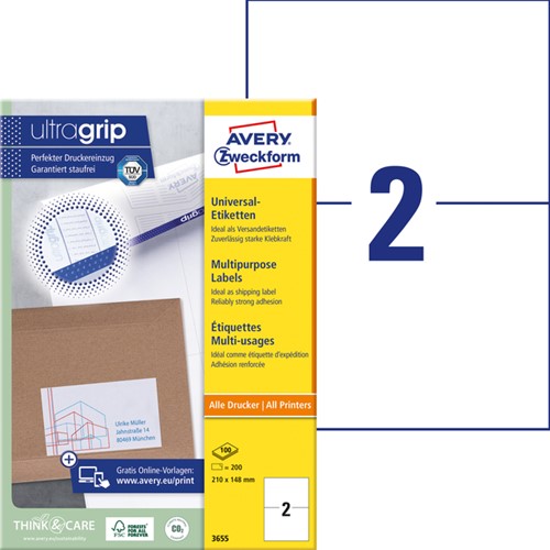 Etiket A4 210x148mm 3655 ds/200-2