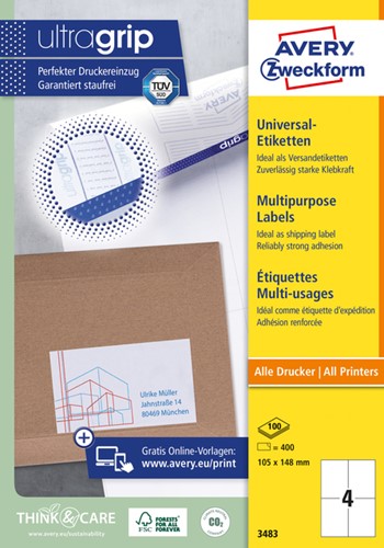 Etiket A4 105x148mm 3483 ds/400