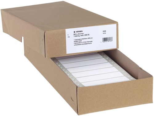 Etiket pinfeed  88,9x 23mm Herma 8160 1baans ds/2000