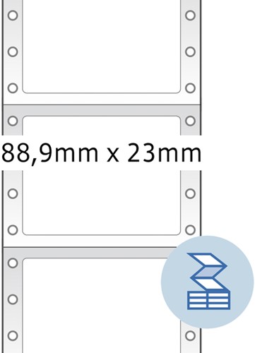 Etiket pinfeed  88,9x 23mm Herma 8160 1baans ds/2000-2