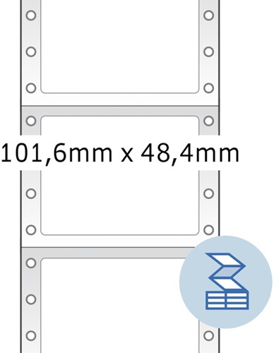 Etiket pinfeed 101,6x 47,4mm Herma 8163 1baans ds/2000-2
