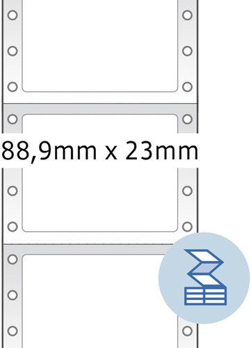Etiket pinfeed  88,9x 23mm Herma 8210 1baans ds/6000-2