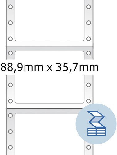 Etiket pinfeed  88,9x 35,7mm Herma 8211 1baans ds/4000-2