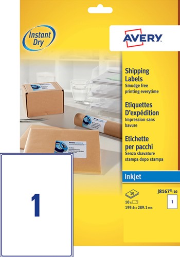 Etiket A4  99,1x 67,7mm Avery J8167-10 inkjet ds/10