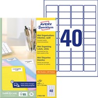Etiket A4  45,7x 25,4mm Avery L7654-100 laser ds/4000-2