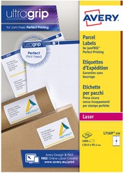 Etiket A4  99,1x139mm Avery L7169-250 laser ds/1000