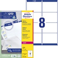 Etiket A4  99,1x 67,7mm Avery L7165-250 laser ds/2000-2