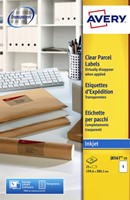 Etiket A4 210x297mm Avery J8567-25 inkjet ds/25 transparant 