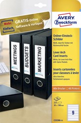 Etiket ordner 192x38mm Avery C32266-25 wit 25vel