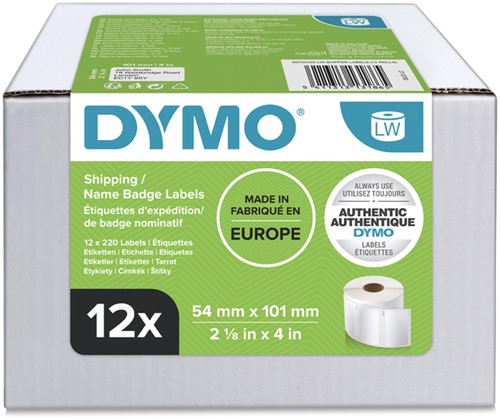 Etiket Dymo  54x101mm badge ds/12 rol 13186