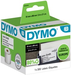 Etiket Dymo  89x51mm visitekaart rol/300 niet zelfklevend