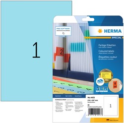 Etiket A4 210x297mm Herma 4423 verwijderbaar ds/20 blauw
