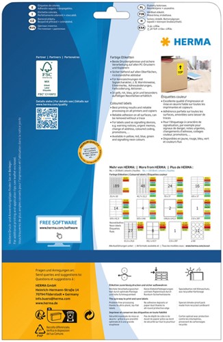 Etiket A4  70x 37mm Herma 4466 verwijderbaar ds/480 geel-3