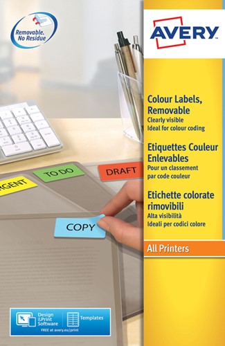 Etiket A4  46x 21mm L6041-20 ds/960 geel