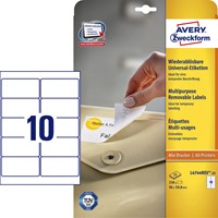 Etiket A4  96x 50,8mm L4744REV-25 afneembaar ds/250
