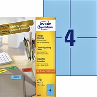 Etiket A4 105x148mm 3457 ds/400 blauw