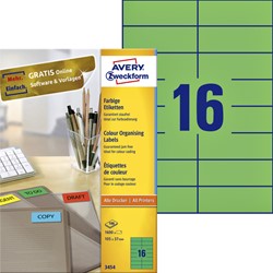 Etiket A4 105x 37mm 3454 ds/1600 groen