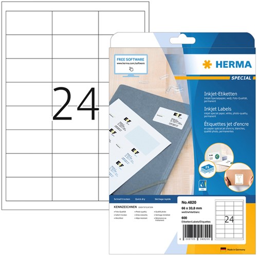 Etiket A4  66x 33,8mm 4820 inkjet mat ds/600