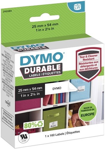 Etiket Dymo  25x54mm 1976411 duurzaam rol/160