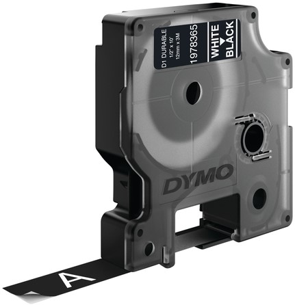 Dymotape D1 12mm wit op zwart duurzaam 1978365-3