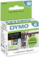 Etiket Dymo LabelWriter multifunctioneel 13x25mm 1 rol á 1000 stuks wit