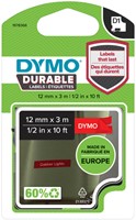 Dymotape D1 12mm wit op rood duurzaam 1978366