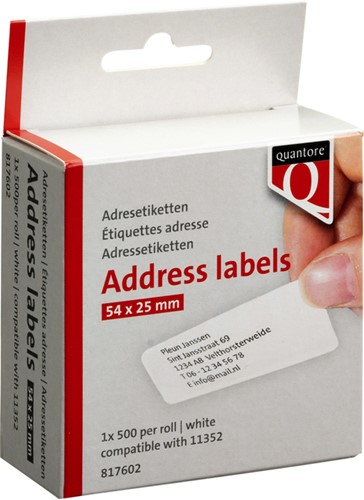 Etiket Dymo  25x54mm Retour Adres rol/500 11352 Quantore-3