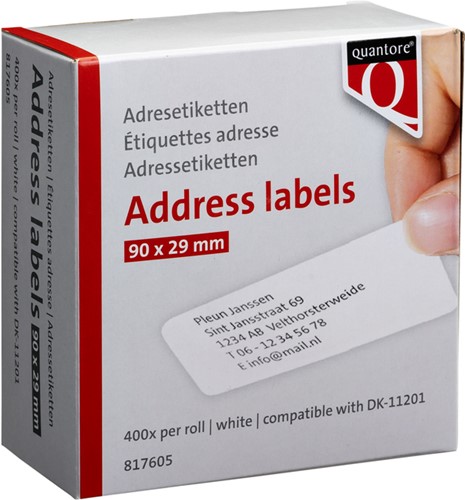 Etiket Brother  29x90mm adres rol/400  DK-11201 Quantore