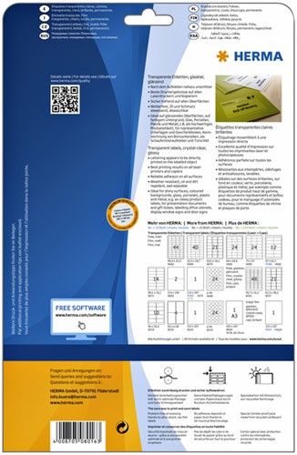 Etiket A4  45,7x 38,1mm Herma 8016 transparant ds/1200-2