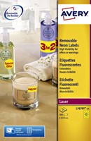 Etiket A4 rond 63,5mm Avery L7670-25 ds/300 neon geel