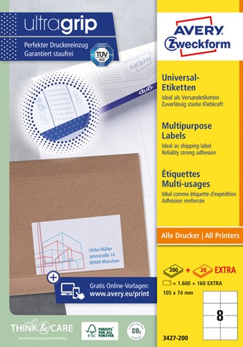 Etiket A4 105x 74mm 3427-200 ds/1600