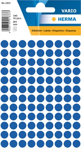 Etiket rond  8mm donkerblauw Herma 1833 ds/540