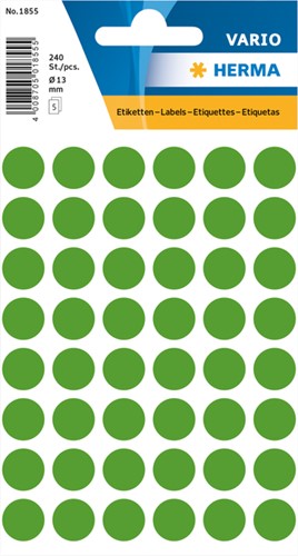 Etiket HERMA 1855 rond 13mm donkergroen 240 stuks