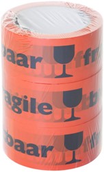 Waarschuwingstape Masterline breekbaar 48mmx66m oranje/zwart