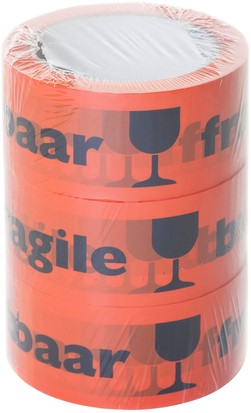 Waarschuwingstape Masterline breekbaar 48mmx66m oranje/zwart
