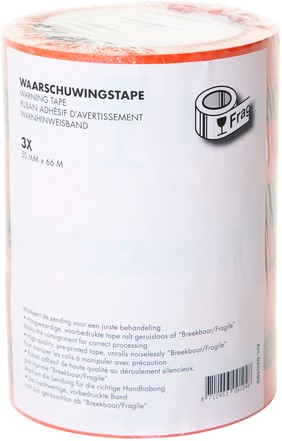 Waarschuwingstape Budget breekbaar 50mmx66m oranje/zwart-3