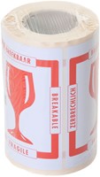 Waarschuwingsetiket Budget glas breekbaar 80mmx100m rood