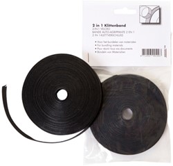 Klittenband Budget kabelbinder 2-in1 13mmx10m zwart