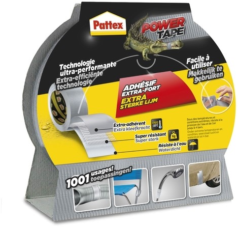 Plakband Pattex Powertape 50mmx50m grijs-2