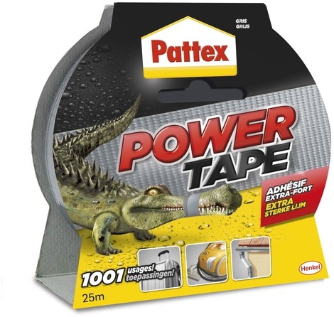 Plakband Pattex Powertape 50mmx50m grijs