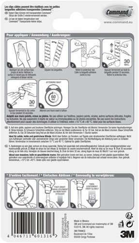Bevestigingsstrip Command 3M 17017CLR kabelclips rond pk/4-3