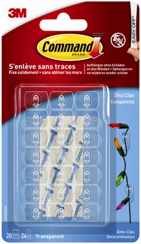 Bevestigingsstrip Command 3M 17026CLR deco clips 225gram pk/20