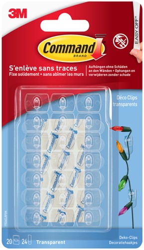 Bevestigingsstrip Command 3M 17026CLR deco clips 225gram pk/20