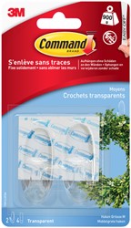 Bevestigingsstrip Command 3M 17091CLR ovale haken 900gram pk/2